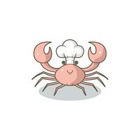 a crab in a chef's hat is smiling 01 vector