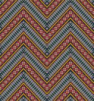 Aztec embroidery zigzag pattern. Ethnic floral geometric zigzag shape seamless pattern pixel art style. Ethnic geometric zigzag stitch pattern use for textile, home decoration elements, etc. vector