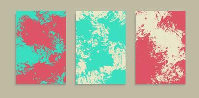 Set Of Colorful Abstract Grunge Scratch Texture Background A4 Template vector