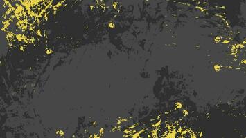 Abstract Grunge Yellow Paint Stain In Black Background vector