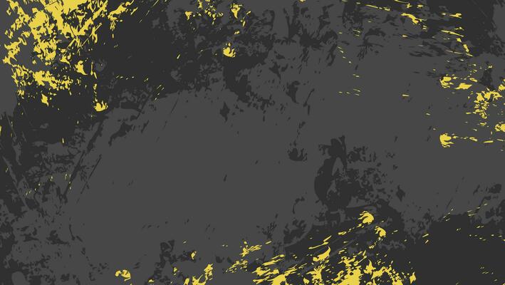 Abstract Grunge Yellow Paint Stain In Black Background