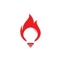 Fire Lamp Logo Vector Design Template