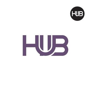 Letter HUB Monogram Logo Design vector
