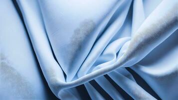 Blue luxury fabric background with fabric texture silk or wool textile material and 3d illustration. AI-Generated photo