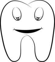 Cartoon teeth molars emotions face tooth comic smile anger fun vector