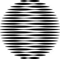Circle Logo, lines unusual icon Design,  horizontal stripes, Geometric shape vector