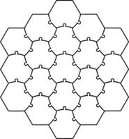 Hexagonal jigsaw puzzle template puzzle puzzle form honeycomb Board games vector