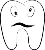 Cartoon teeth molars emotions face, tooth comic smile anger fun vector