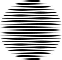 Circle Logo, lines unusual icon Design,  horizontal stripes Geometric shape vector