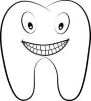 Cartoon teeth, molars emotions face, tooth comic smile anger fun vector