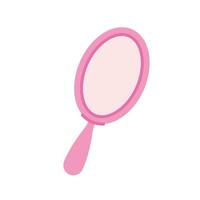 Pink girly mirror isolated on white background vector