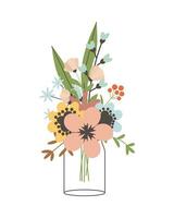 vaso tarro con flores1 vector