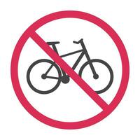 prohibido bicicleta pictograma. bicicleta rojo detener circulo símbolo. No permitido bicicleta signo. prohibido bicicleta zona. vector ilustración aislado en blanco antecedentes