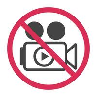 No permission in using camera signboard. Vector poster.