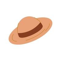 Beach hat panama isolated on white background. Summer icon for website, banner. vector