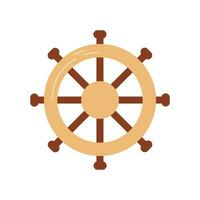 Ship's steering wheel isolated on white background. Cute vector illustration