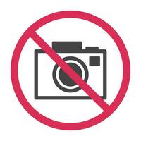 No permission in using camera poster. Vector signboard.