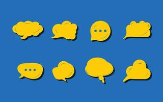 Free vector cute chat bubble doodle set.