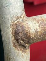 close up old rusty metal pipe photo
