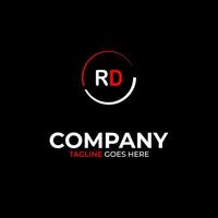 rd creativo moderno letras logo diseño modelo vector