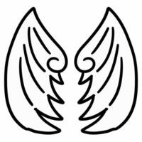 ángel alas icono, contorno estilo foto