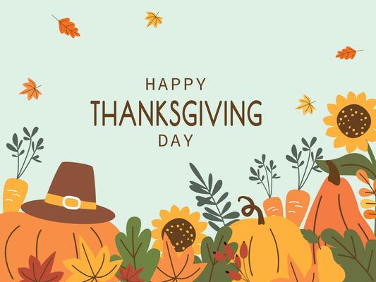 Flat thanksgiving day background