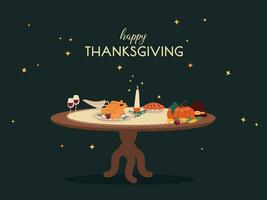 Flat design for thanksgiving background. Thanksgiving Menu image vector