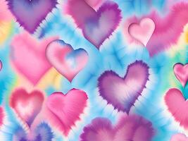 watercolor background with hearts and hearts for valentines day. photo