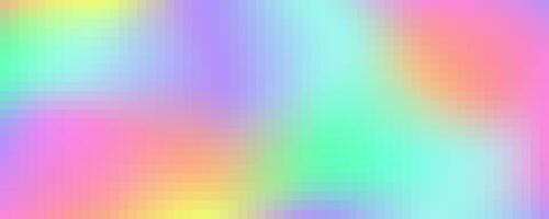 Pixel square rainbow pattern. Abstract gradient mosaic background. Vector grid texture. Color geometric seamless holographic print
