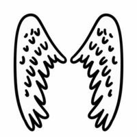 angel wings icon, outline style photo