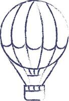 Hot air Balloon hand drawn vector illustration