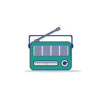 Isolated Retro Radio Vector Illustration. Flat Design Style