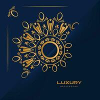 Creative luxury mandala design background in gold color. vector