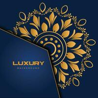 Creative luxury mandala design background in gold color. vector