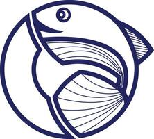 C pescado logo diseño vector