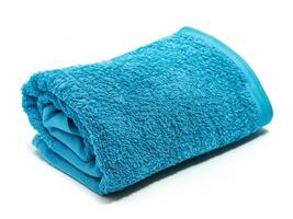 blue towel on a white background photo