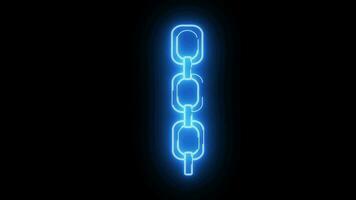 animated video of a chain shape with a neon saber effect