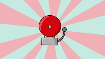 animated video of an alarm bell with a rotating background