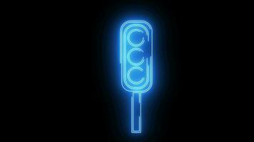 Animated video of traffic light shapes with neon saber effects