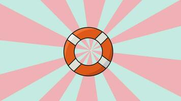animato video di un' galleggiante pneumatico con un' rotante sfondo