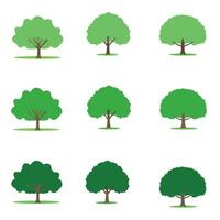 vector set of variety plants and trees