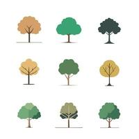 vector set of variety plants and trees