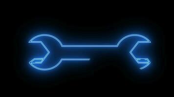 animated video of a machine key shape with a neon saber effect