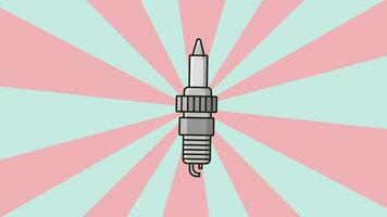 animated video of spark plugs with a rotating background