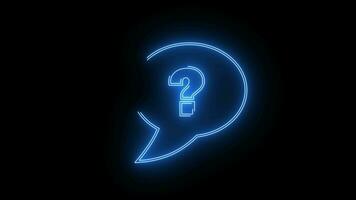 animated video in the form of a message with a question mark with a neon saber effect