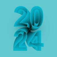 2024 text in 3d vector. Blend tool texture vector