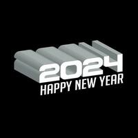 contento nuevo año 2024, 3d tipografía 2024 nuevo año vector