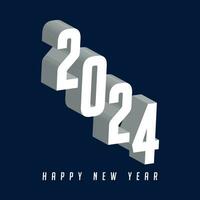 Happy New Year 2024, 3D typography 2024 New Year vector