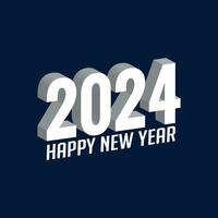 contento nuevo año 2024, 3d tipografía 2024 nuevo año vector