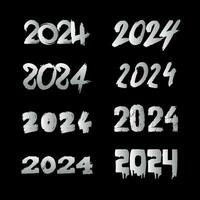 2024 Hand Written Style Typography Design, 2024 Writing bundle vector